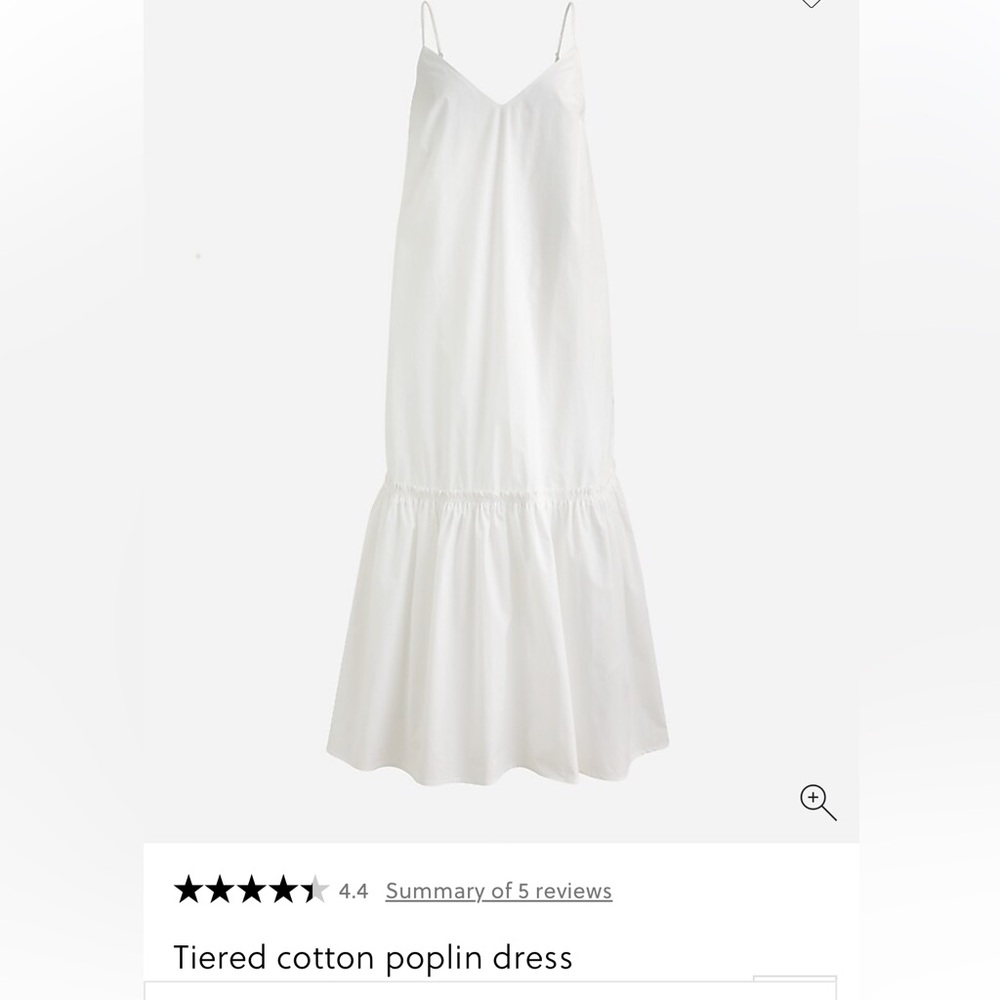 J crew tiered poplin white dress size XL